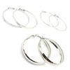 Les Trésors De Lily [L6069] - 3 Pairs of Silver 'Choréographie' Hoop Earrings Ø 6 Cm