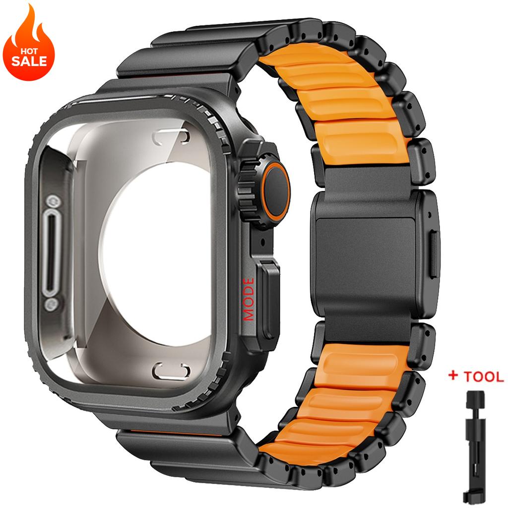 Rem+Boett i Rostfritt Stål / Titan för Apple Watch Ultra3 2 49mm 46 45mm 44 42mm Lyxarmband iWatch Serie 11 10 9 8 7 6
