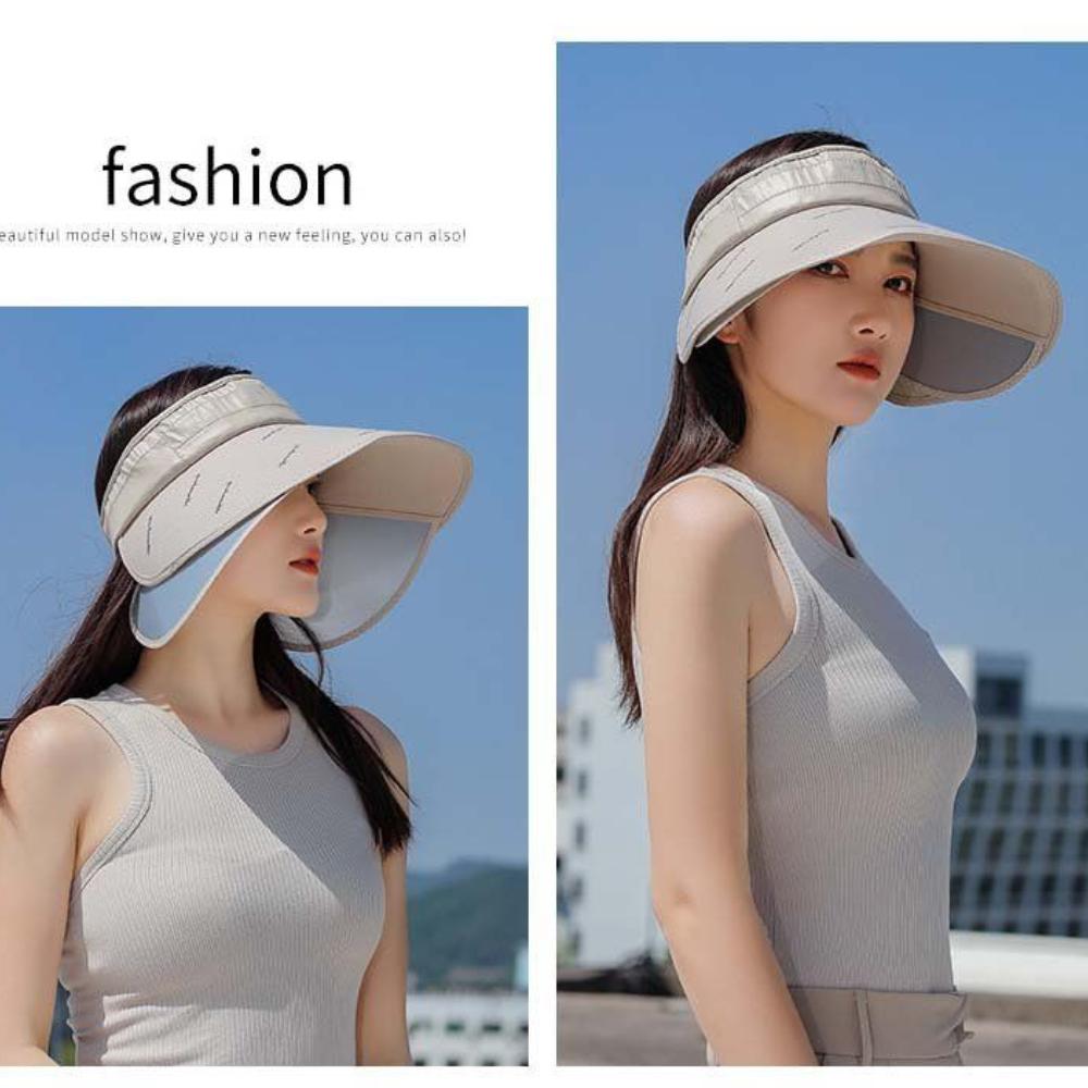 Telescopic board empty top hat for women's sun protection, UV protection, beach cycling, sun hat, tidal sun hat