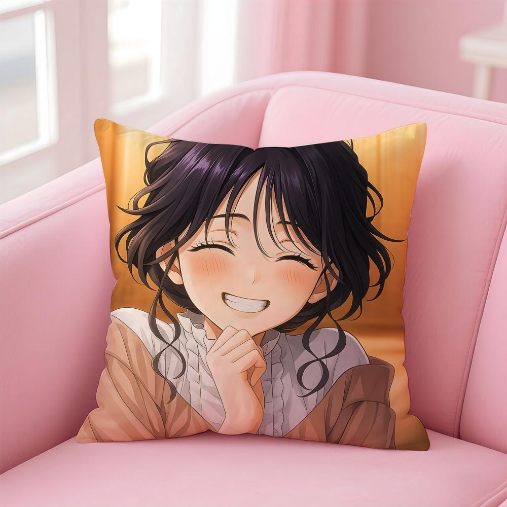 anime Kaoruko Waguri Cushion Cover Comfortable Reversible Pillow Cover Ideal for Car Sofa Bedroom & Beyond