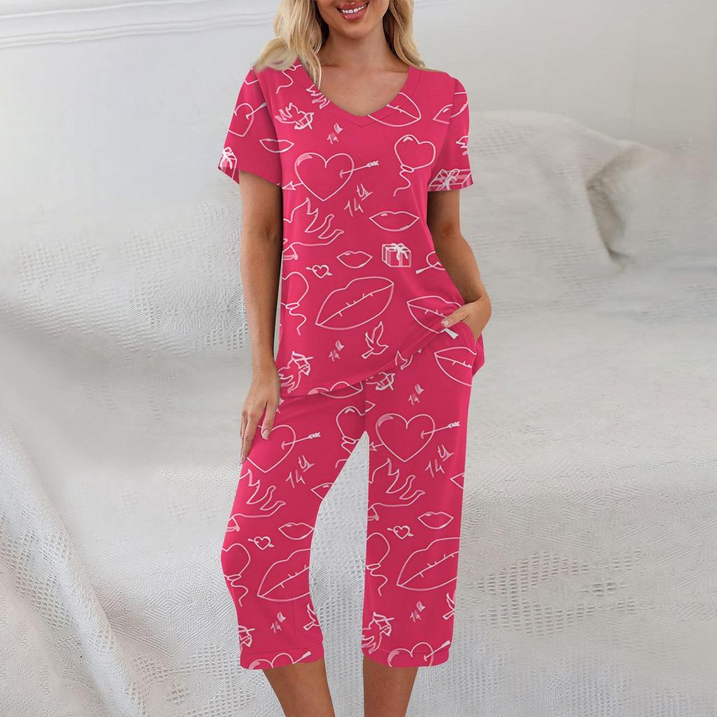 2 Piece Sets For Women Summer Short Sleeve Top And Pants With Pockets Workout Soft Sets