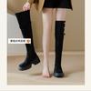 Knight boots slim tall boots autumn and winter new children fold two through knee thick heel