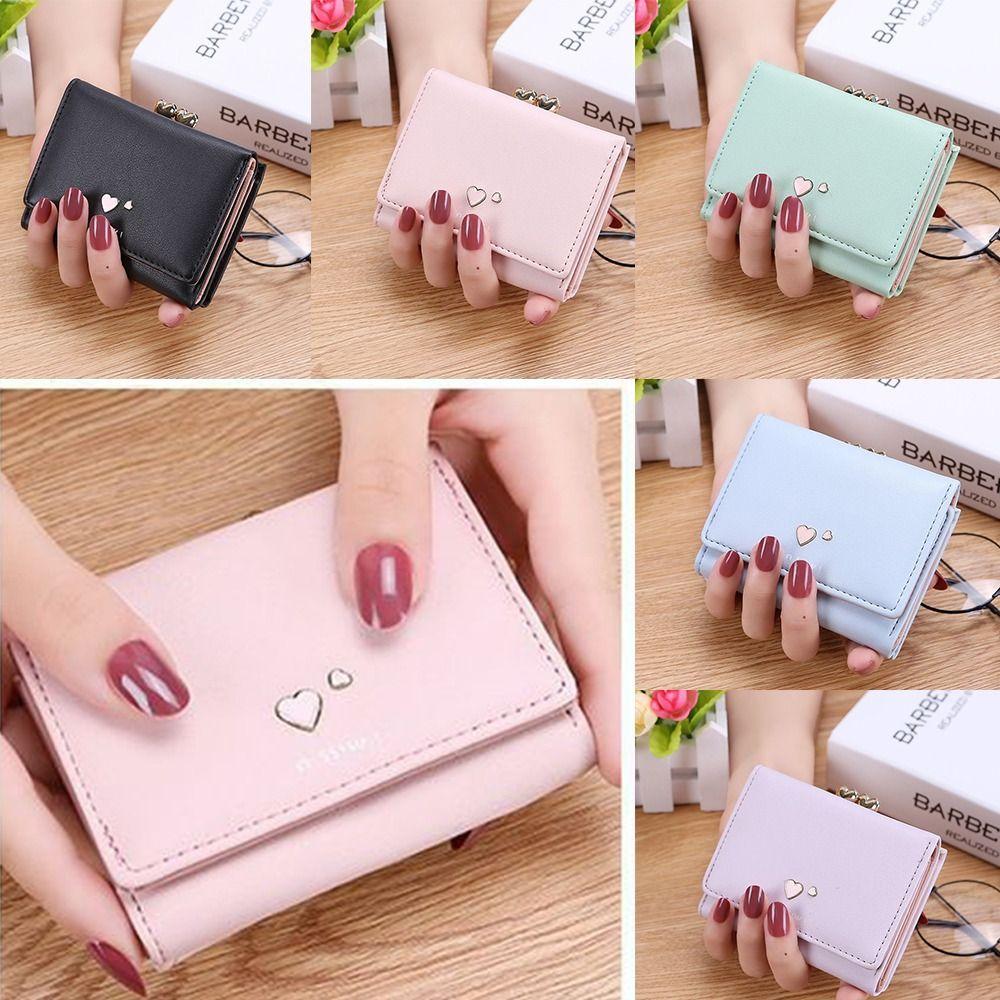 

Трехкратный кошелек для монет из искусственной кожи, держатель для карт, высококачественная сумка для денег, женская студенческая сумка