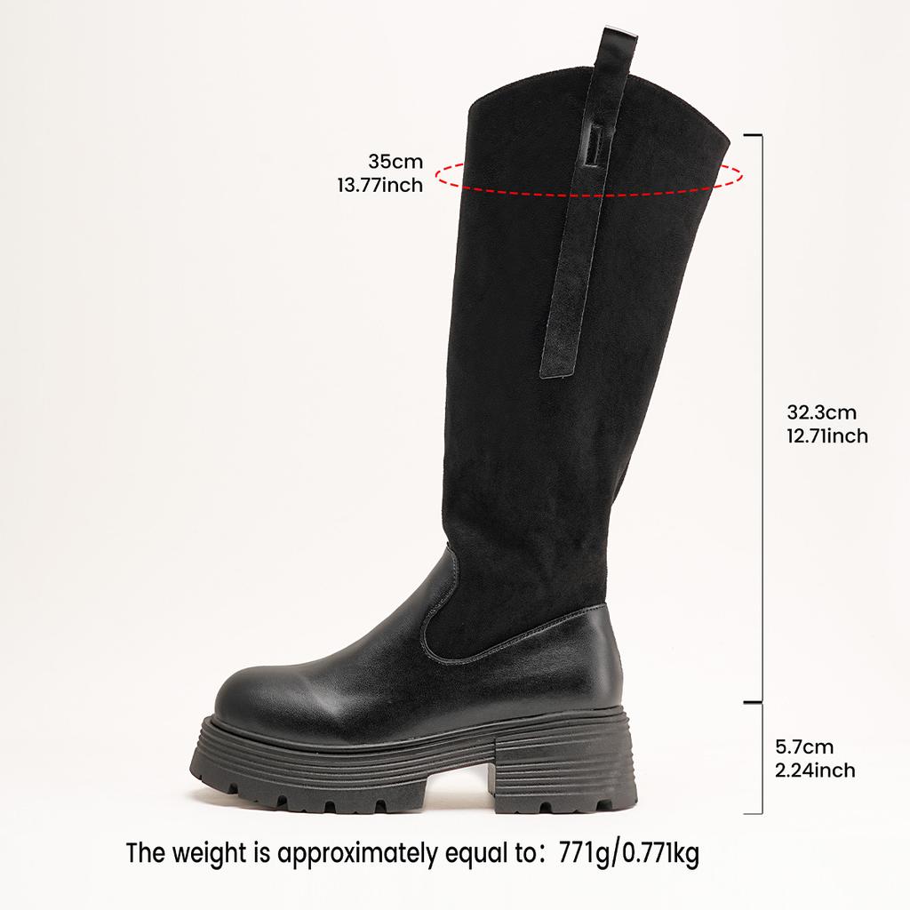 2025 Autumn and Winter New Versatile Women's Boots Heightened Thick-soled Thin Boots But Knee Knight Boots High Boots