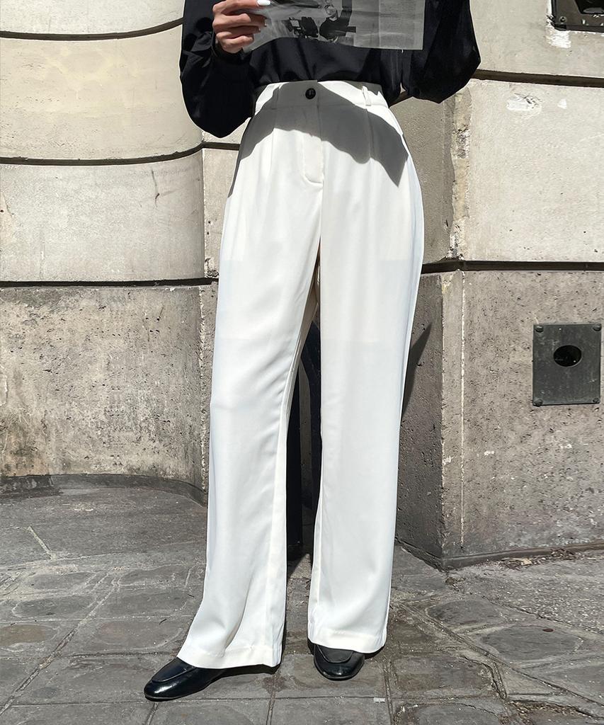 Ppaeppae Big Size Long Wide Pintuck Slacks