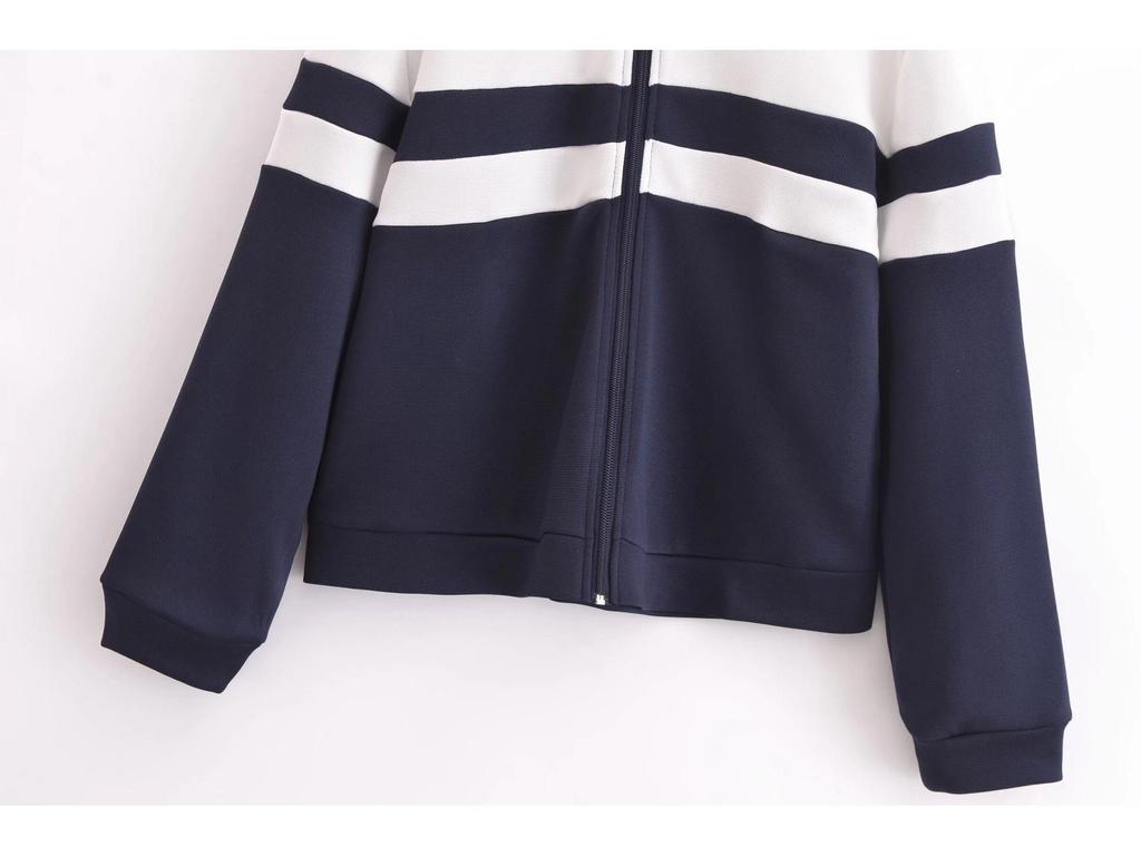 2024 Winter Women's Patchwork Zipper Jacket and Pants Set - European & American Style