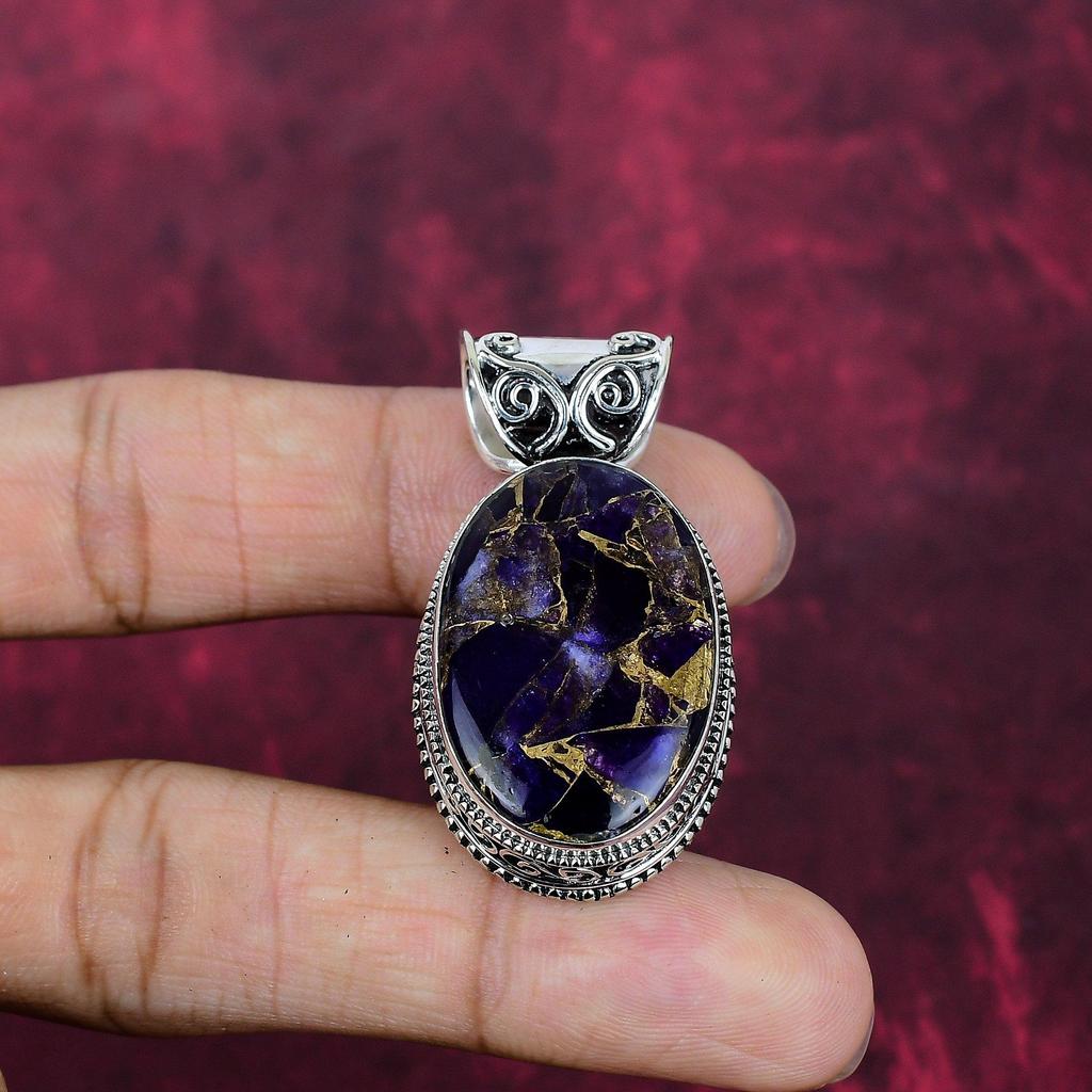 Copper Amethyst Handmade Gemstone Jewelry, 925 Solid Sterling Silver Pendant Antique Jewelry, Love Forever Gift