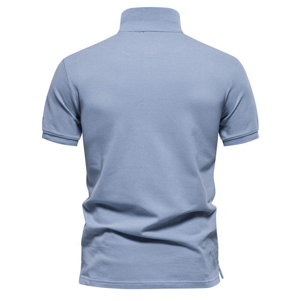 Men’s Polo Shirts Cotton Short Sleeves Lapel Collar Embroidery Casual T-shirts Daily Comfy Menswear Summer Slim Fit Tops