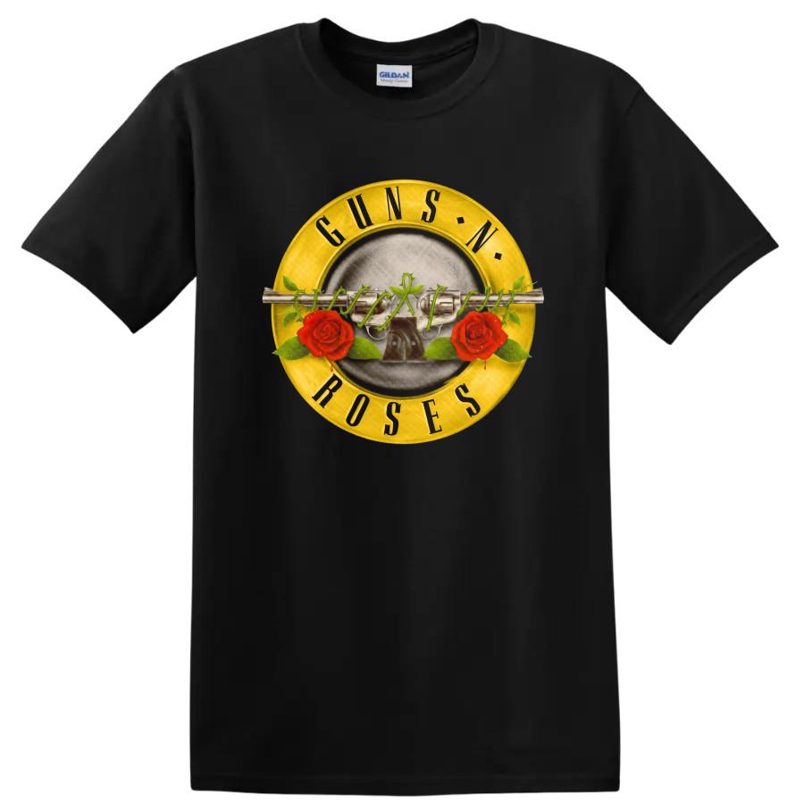 Roses T Shirt Guitars Flowers Music Band Graphic Concert Vintage Tee