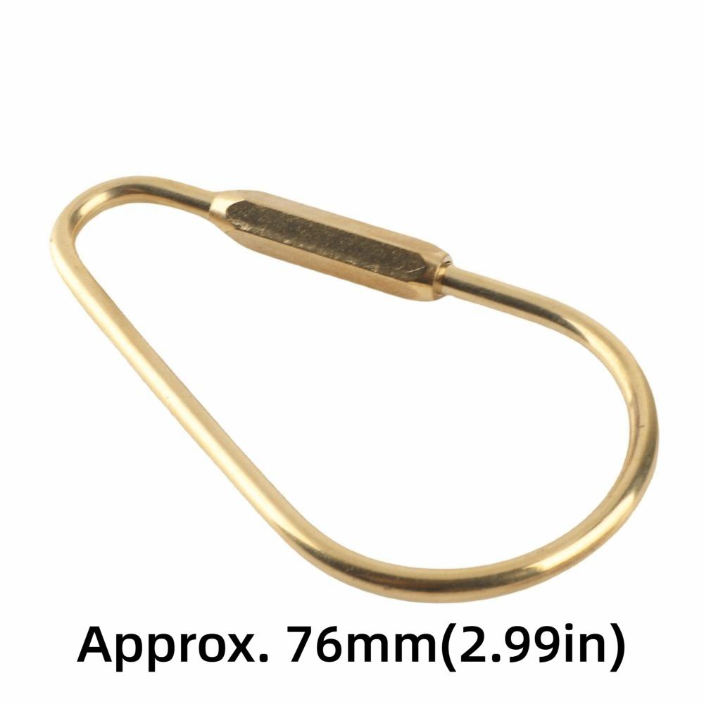 2pcs Screw Lock Brass Screw Lock Carabiner Golden Brass Key Ring Brass Keychain Hook  Daily Use