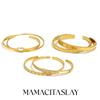 MamacitaSlay 316L nerūdijančio plieno širdelės cirkonio apyrankė-manžetė, padengta 18K auksu, vandeniui atsparus riešo papuošalas, moteriška elegantiška apyrankė