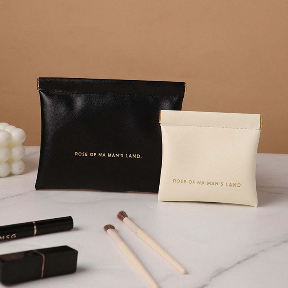 Fashion With Inner Bag Lipstick Makeup Bag Simple Mini Jewelry Handbag Travel PU Storage Bag for Women Girls