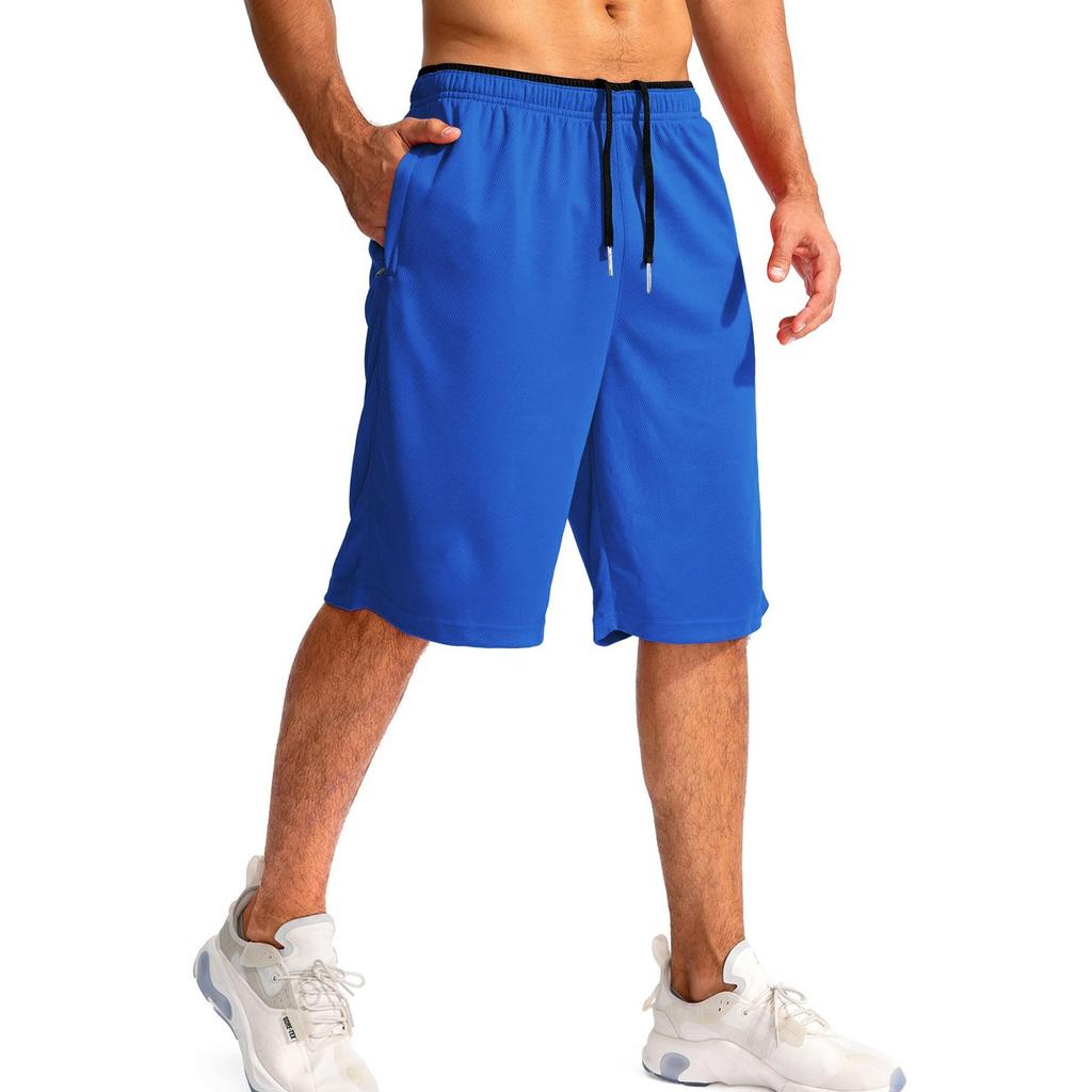 Men's Athletic Running Shorts with Zipper Pocket Lightweight Quick Dry Gym Shorts Casual Beachwear Five Inch Inseam
