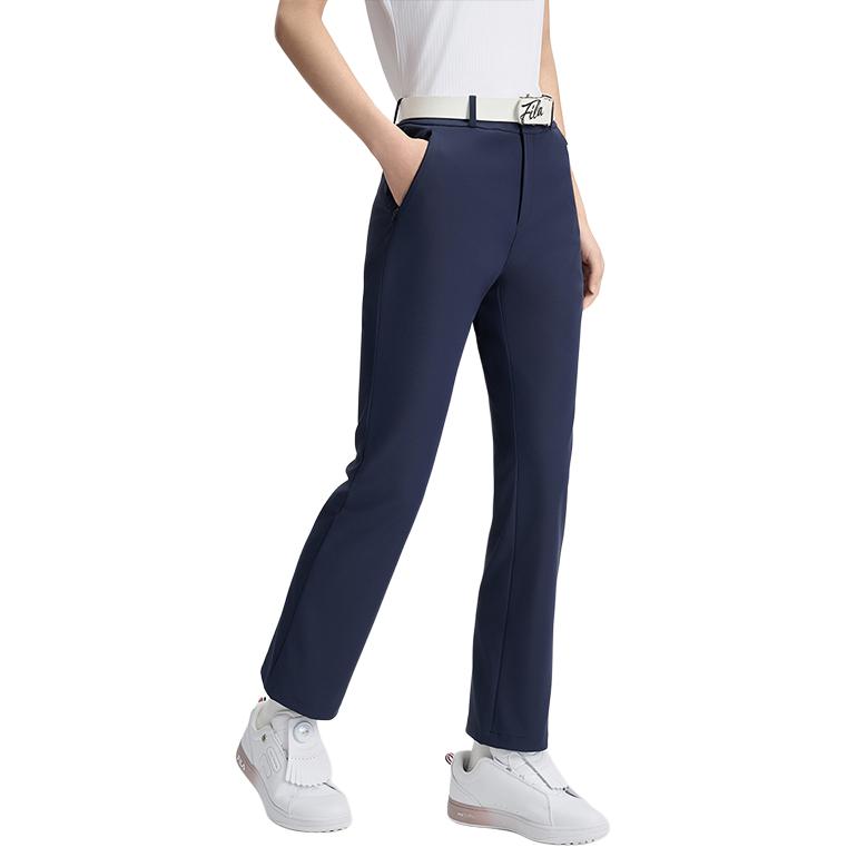 Fila Golf Series Sport Minimalist Woven Straight Leg Casual Pants Women Bottoms Tidal-Blue A11W515803F-DB