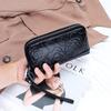 Long Women Wallet Genuine Leather Clutch Lady Purse Zipper Phone Pocket Card Holder Flowers Female Coin Purse ladies Wrist bag