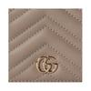 Gucci GG Marmont Logo Snap Closure Leather Wallet Women wallet Gray Brown 466492-DTDHD-1523