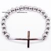8mm Random Three-Color Bead Stainless Steel Handcrafted Cross Bracelet