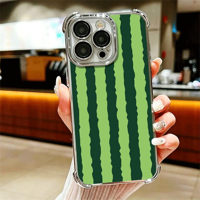 Watermelon Summer Fruit Soft Phone Case For iPhone 15 16 17 Air 14 Pro Max 16E Plus 13 12 Mini Plating Anti-Fall Fundas