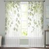 Countryside Plant Flowers Watercolors Bedroom Curtains Tulle Sheer Curtain Living Room Home Decor Voile Drapes