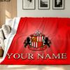 1PC Sunderland A.F Custom Name Patterned Flannel Blanket Suitable For All Seasons for Home Decor Warmth and Comfort Gifts Holiday Present