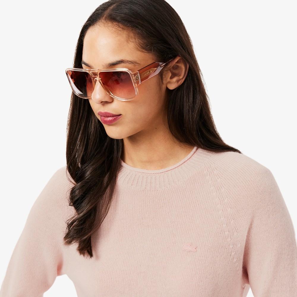 Lacoste Women's Carded Wool Crewneck Sweater AF4160-55NADY