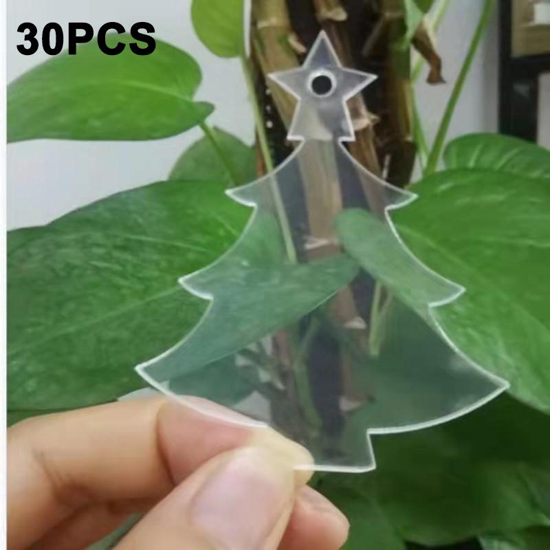 30Pcs Clear Acrylic Christmas Ornament Blank Transparent Acrylic Circle Disc DIY Crafts Christmas Round Acrylic Hangings