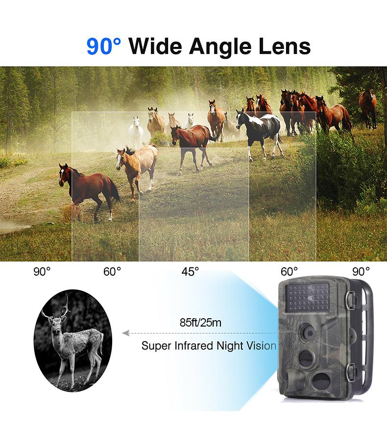 Zewnętrzna kamera obserwacyjna 20mp 1080p Hd wodoodporna dzikie zwierzęta polowanie harcerstwo gra noktowizor na podczerwień kamera-pułapka monitorująca