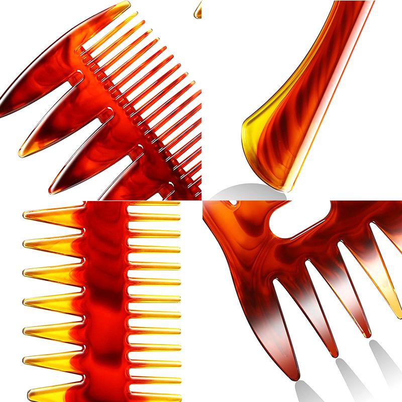 Professional Double Side Tooth Combs Fish Bone Shape Hair Brush Barber Hair Dyeing Cutting Coloring Brush Man Hairstyling Tool