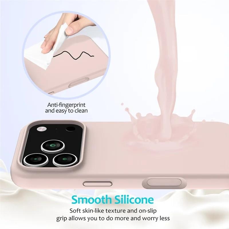 For iPhone 17 Pro Max Phone Case WANLONFENG GJ Series Liquid Silicone TPU Cover Large Cutouts with 2Pcs Screen Film