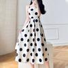 Navava Women Vintage Casual Dot Sleeveless Dress No472