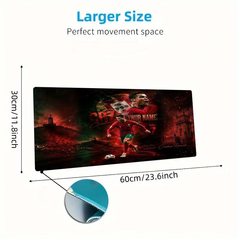 Cr7 Custom Name Large Size Mouse Pad Large Gaming Table Cushion Nonslip Laptop Tablet Big Mousepad Xxl Mat Mini Pc Playmat With Lock Edge Custom Name 