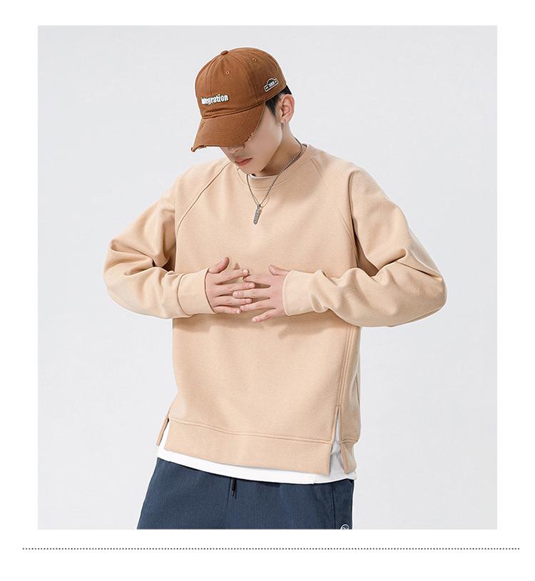 2025 Herbst/Winter Trendiger Schwerer Herren-Kapuzenpullover im Fake-Zweiteiler-Look - Lässig Locker Rundhals Langarm