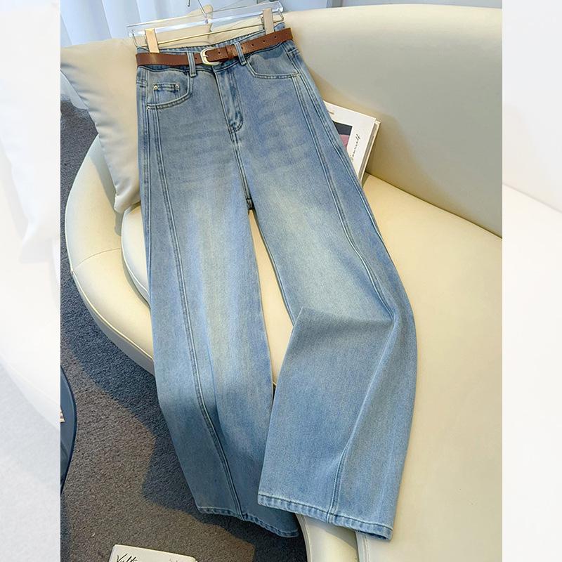 2025 Women's Straight-Leg High-Waisted Jeans: Slimming, Versatile, and Fashionable for Spring & Autumn