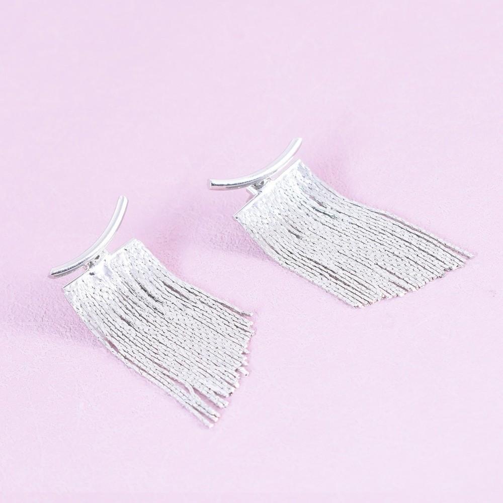1 Pair Trendy Luxury Tassel Earrings Gold/Silver Elegant Drop Earrings Bling Statement Earring for Women