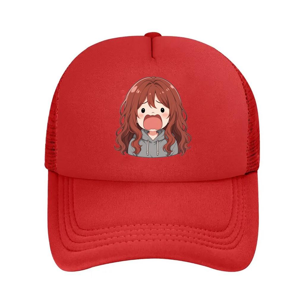 Expressive Chibi Anime Girl Portrait Mesh Baseball Cap For Womens Unisex FeUnisex Beach Dad Hat Hip Hop