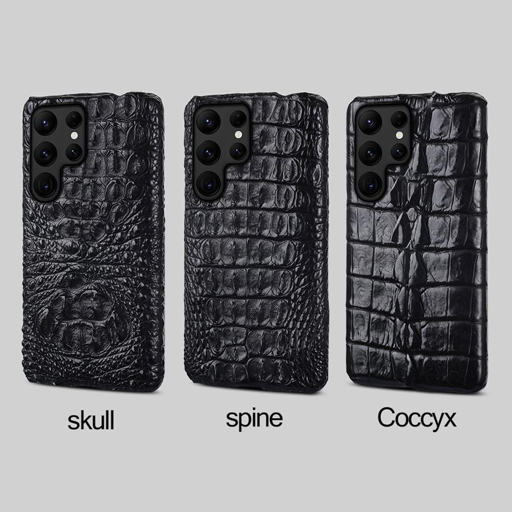 100% Genuine Crocodile Leather Phone Case for Samsung Galaxy S25 S22 S21 S24 Ultra S23 Plus S25Ultra A55 5G Luxury Back Cover
