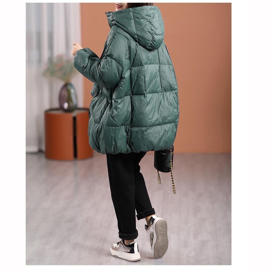 Women Down Jacket Hood Autumn Winter Warm Outwear Casual Loose Over Size Outwear Thick Coat