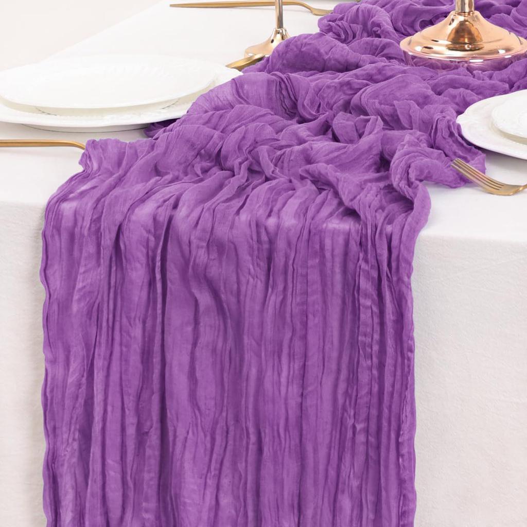 Pink Ruffled Voile Table Runner for Weddings & Parties, Sweet Kindergarten & Salon Decor