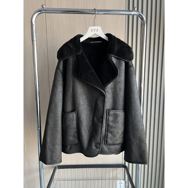 Fall/Winter Women's Series Double-Sided Collar Oversized Long-Sleeve Jacket Warm Coat