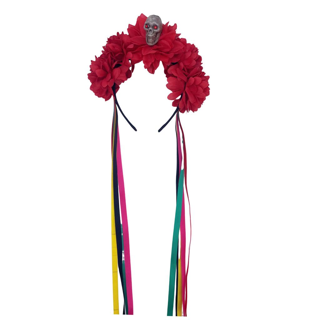 Gothic Skull Witch Party Rose Hair Hoop Halloween Skull Role Play Costume Proms Party Live Show Headwear