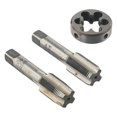 HSS M22 x 1.5mm Gwintownik stożkowy i wtyczkowy oraz narzynka M22 x 1.5mm Gwint metryczny prawoskrętny