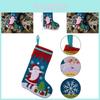 Creative Red And Blue Elderly Santa Christmas Stockings Unique Holiday Gift Bags