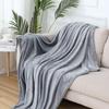 1pc Coral Fleece Blanket Simple Grey Blanket Soft Warm Throw Nap Blanket for Sofa Bed Camping Trip Office Pet Dog