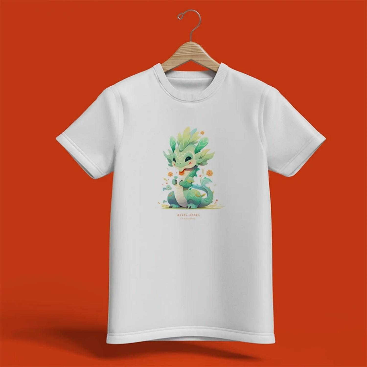 Casual Dragon Print Spring Summer 2025 New Fashion Trend Women s  T-Shirt XXXXXL белый