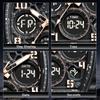 FOXBOX Top Brand Luxury Watches Men Dual Display Military Watch Luminous Waterproof Clock Business Casual Quartz Mens Wristwatch