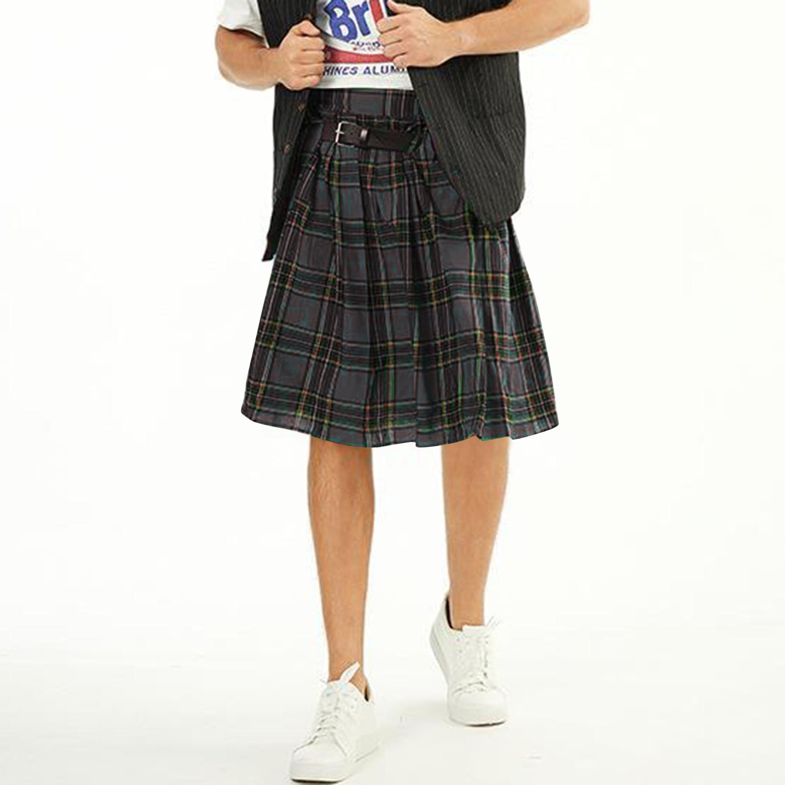 

Мужской килт Utility Pin Scottish Tartan Apparel Black Stewart Pockets Kilts XL