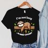 Unisex Short Sleeves Sloth I'M Not Lazy I'M Energy Efficient Print T Shirts Women Causal Harajuku Tops Funny Sloth Tops