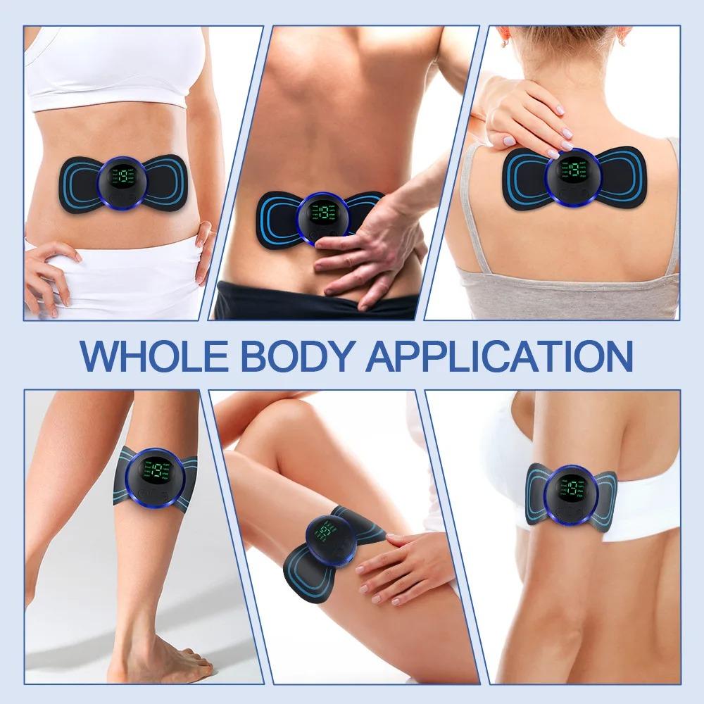 1PC LCD Display Neck Massage Electric Massager Mini Cervical Back Patch Stimulator Massager Mat Portable Gel Pad Stickers Slim