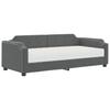 Daybed with Mattress Dark Grey 90 X 200 Cm Fabric