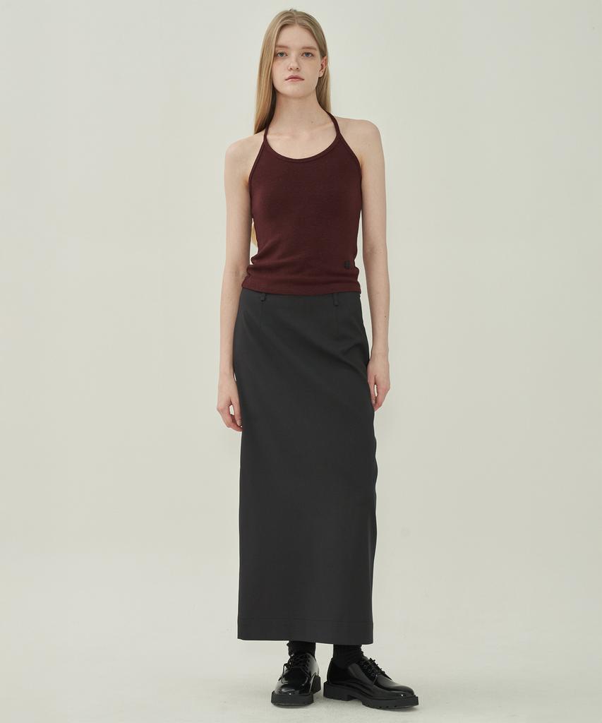 Mott Soft Halter Cardigan Set - Burgundy